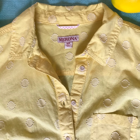 Yellow tunic polka dot Merona blouse - Picture 2 of 2